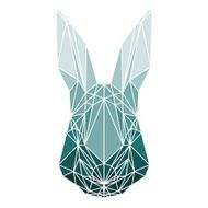 polygonal abstract rabbit isolated on a white background