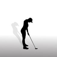 Vector silhouette of the woman N159