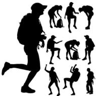 Vector silhouette of woman N536