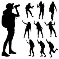 Vector silhouette of woman N537