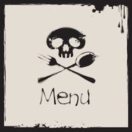 menu with a human skull