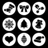 Set Christmas cartoon icons N5