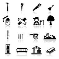 Icons set carpentry