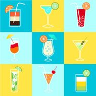 Cocktails Party Icons Set