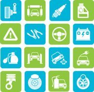 Silhouette Car and road services icons N2