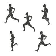 Sports man running abstract isolated on a white backgrounds N11