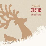 reindeer merry christmas snowy background N13