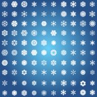 Snowflake icon Winter theme snowflakes of different shapes N32
