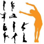 Vector silhouettes of woman N159