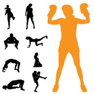 Vector silhouettes of woman N161