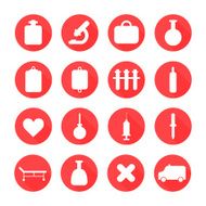 Medical silhouette pictogram and health vector colorful icons set N2