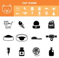cat icon set vector
