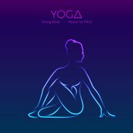 Yoga pose woman&#039;s silhouette