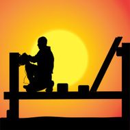 Vector silhouette of a man N1154