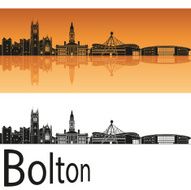 Bolton skyline in orange background