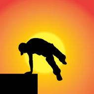 Vector silhouette of man N239