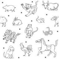 Chinese zodiac in vector N3