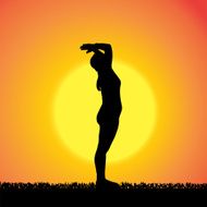 Vector silhouette of woman N541