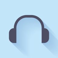 Simple headphones icon - flat style