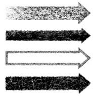 Set of four grunge arrows