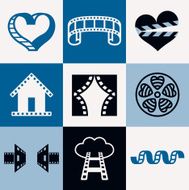 Cinema icons vector set