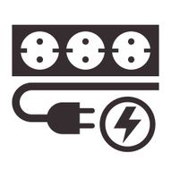 Power outlet plug and lightning sign
