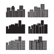 City vector icons set