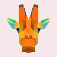 Bright colored polygonal giraffe background N2