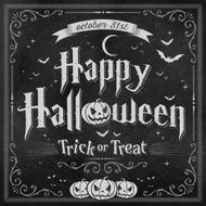 Happy Halloween on vintage Blackboard