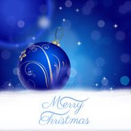 Christmas Ball on blue