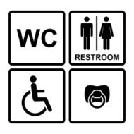 Vector restroom icons men women lady man baby&#039;s dummy nipple N4