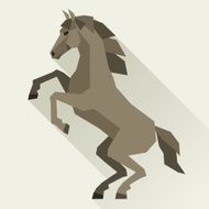 Background with horse standing in flat style