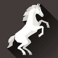 Background with horse standing in flat style N2