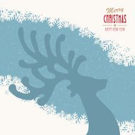 reindeer merry christmas snowy background N14