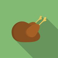 Icon of Christmas Turkey Flat style