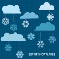 Snowflake icon Winter theme snowflakes of different shapes N33