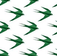 Origami swallow seamless pattern