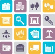 Silhouette Real Estate and building icons N4