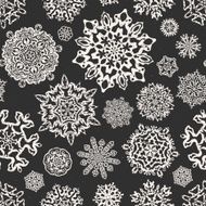 Vintage seamless snowflake chalk vectors