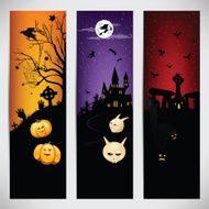 Set of colorful banners on Halloween N2