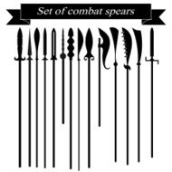 Set of silhouettes combat copies