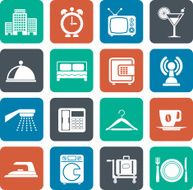 Silhouette Hotel motel and travel icons N2