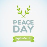 International Peace Day with olive branch