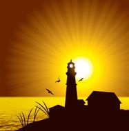 Lighthouse at sunset N4