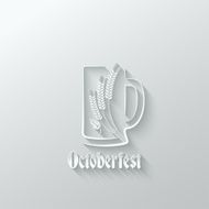 octoberfest beer glass paper cut background