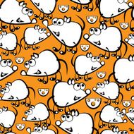 cute white mouse seamless pattern