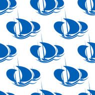Yachts racing sport seamless pattern