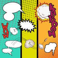 Vector comic book explosion elements Cartoon symbols N9