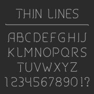 Line Alphabet and Numbers