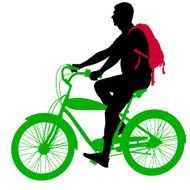 Silhouette of a cyclist male N20